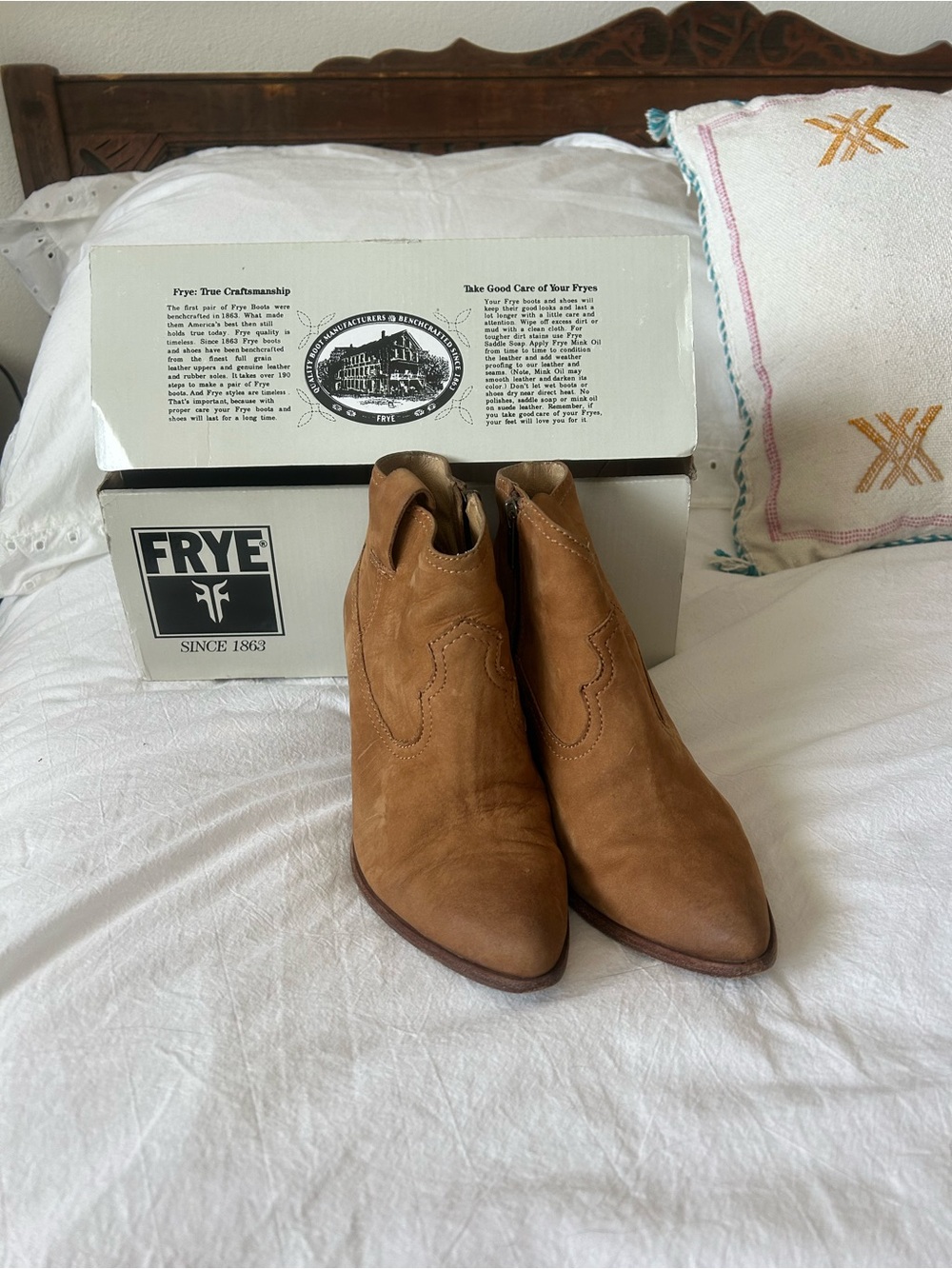 Frye Women's Tan Suede Ankle Booties